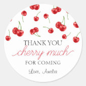 Sticker Rond Cherry Anniversaire Merci invité Favoriser (Devant)