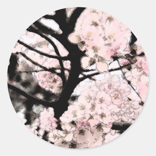 Sticker Rond Cherry Blossom édité (Devant)