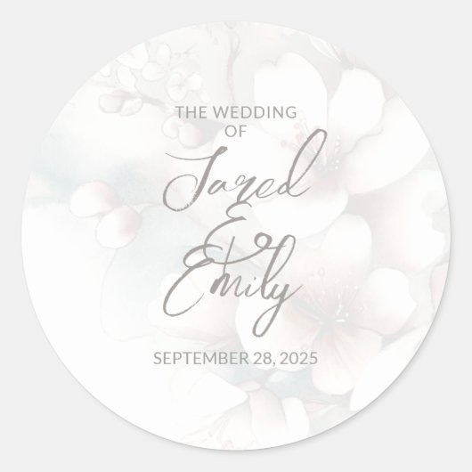 Sticker Rond Cherry Blossom Mariage (Devant)