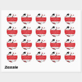 Sticker Rond Cherry Blossom Merci Mariage moderne (Feuille)