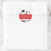 Sticker Rond Cherry Blossom Merci Mariage moderne (Sac)