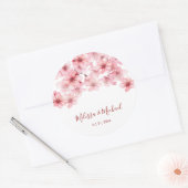Sticker Rond Cherry Blossom Pink White Wedding (Enveloppe)