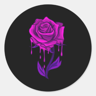 Sticker Rond Cherry Blossom Rose japonais