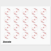 Sticker Rond Cherry Blossoms double bonheur Mariage chinois (Feuille)