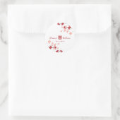 Sticker Rond Cherry Blossoms double bonheur Mariage chinois (Sac)