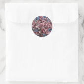 Sticker Rond Cherry Blossoms et Blue Sky Spring Floral (Sac)