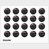 Sticker Rond Cherry Blossoms Pink Black S'more Love (Feuille)