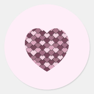 Sticker Rond Cherry Carré rose et coeur diamant