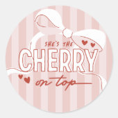 Sticker Rond Cherry First Coquette Girls 1er anniversaire (Devant)