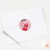 Sticker Rond Cherry Hearts (Enveloppe)
