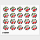 Sticker Rond Cherry pair (Feuille)