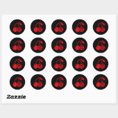 Sticker Rond Cherry Pi Day Funny Math Nerd Pie Enseignant 3.14 (Feuille)