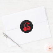 Sticker Rond Cherry Pi Day Funny Math Nerd Pie Enseignant 3.14 (Enveloppe)