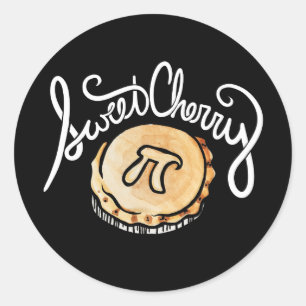 Sticker Rond Cherry Pi Day Geek mathématique
