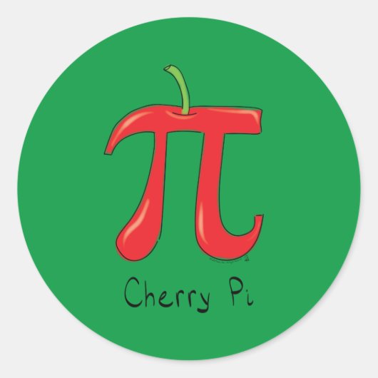 Sticker Rond Cherry Pi Symbole Math Enseignant Funny (Devant)