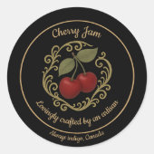 Sticker Rond Cherry Radiance – Artisan Jam Label (Devant)