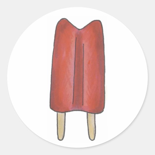 Sticker Rond Cherry Red Twin Pop Popsicles Popsicle Ice Lolly (Devant)