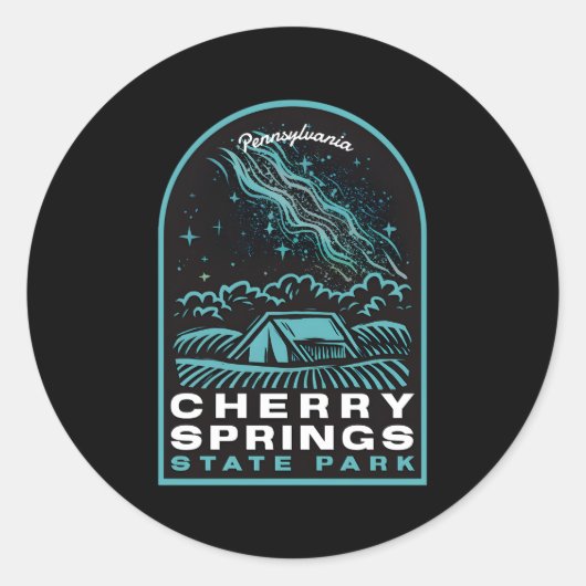 Sticker Rond Cherry Springs State Park Pennsylvania Stars (Devant)