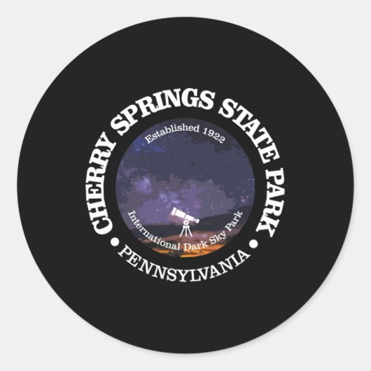 Sticker Rond Cherry Springs State Park Shirt Funny Hiking 1922  (Devant)