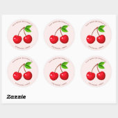 Sticker Rond Cherry Sweet Birthday Ce livre appartient à (Feuille)