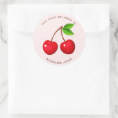 Sticker Rond Cherry Sweet Birthday Ce livre appartient à (Sac)