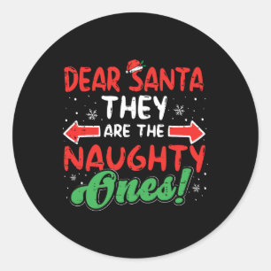 Sticker Rond Chers Père Noël, Mauvais Noël Noël, Noël, Noël, Ho