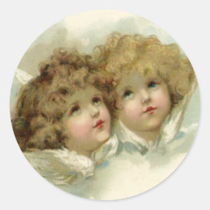 Sticker Rond Cherub Angels
