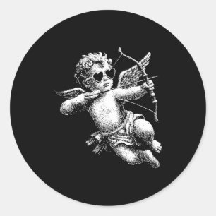 Sticker Rond Chérubin Ange Cud Esthétique Rétro Saint-Valentin