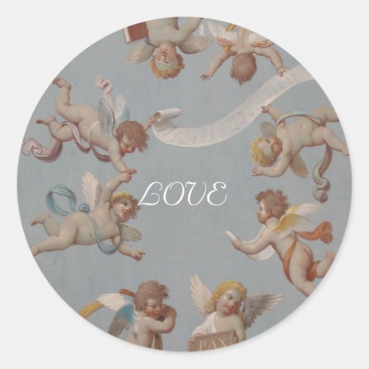 Sticker Rond Cherubs Whimsical Renaissance (Devant)