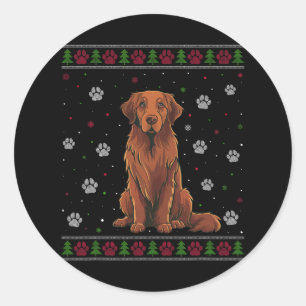 Sticker Rond Chesapeake Bay Retriever Chandail de Noël chien an