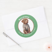 Sticker Rond Chesapeake Bay Retriever Pup en Sweat d'hiver (Enveloppe)
