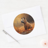 Sticker Rond Chesapeake Bay Terrier en congé d'automne (Enveloppe)