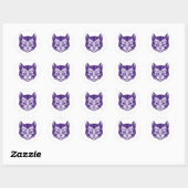 Sticker Rond Cheshire Chat Enclavé violet (Feuille)