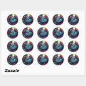 Sticker Rond Cheshire Chat Sourire Alice au pays des merveilles (Feuille)