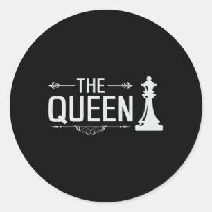 Sticker Rond Chess Chess Board Checkmate Queen Board Jeu cadeau