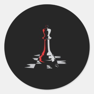 Sticker Rond Chess Chess Board King Checkmate Board Jeu cadeau