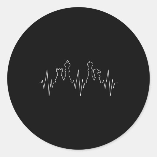 Sticker Rond Chess Heartbeat Chess Master Chess Club  (Devant)