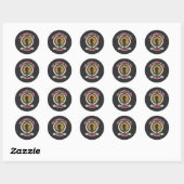 Sticker Rond Chess Knight Laurel Crown Passion Stratégie T-shir (Feuille)