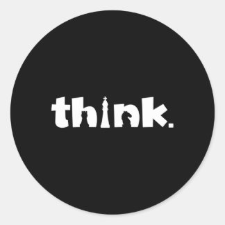 Sticker Rond Chess Player Think
