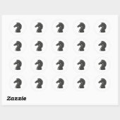 Sticker Rond Chessmaster Player Black Horse (Feuille)