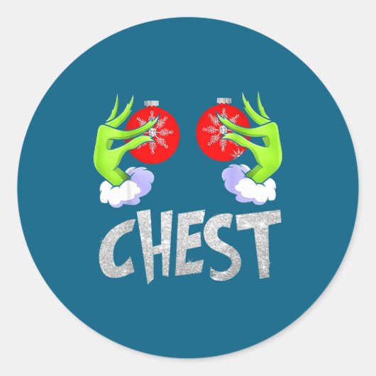 Sticker Rond Chest Nuts Matching Chestnuts Christmas Snow Coupl (Devant)