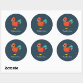 Sticker Rond Chester le coq (Feuille)