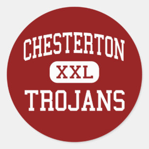 Sticker Rond Chesterton - Trojan - haut - Chesterton Indiana