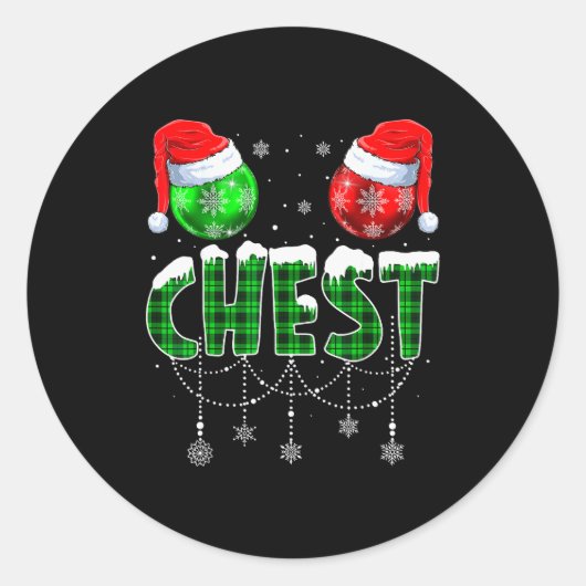 Sticker Rond Chestnuts Matching Family Funny Chest Nuts Christm (Devant)