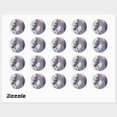 Sticker Rond Cheval (Feuille)