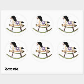 Sticker Rond Cheval (Feuille)