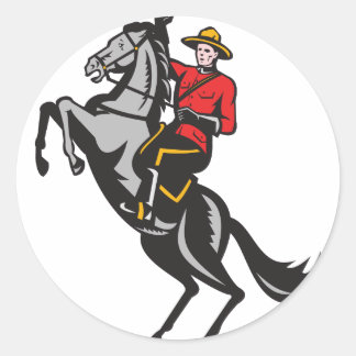 Sticker Rond Cheval à cheval de la Gendarmerie royale du Canada