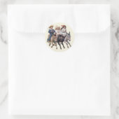 Sticker Rond Cheval antique poney enfants art (Sac)