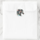 Sticker Rond Cheval aquarelle (Sac)