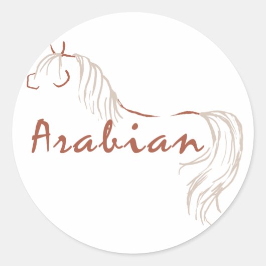 Sticker Rond Cheval arabe (Devant)